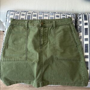 J. Crew Green Mini A-Line Skirt